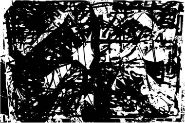 Çizik ve çiziklerle dolu siyah beyaz bir arka plan. Soyut vektör illüstrasyonu.