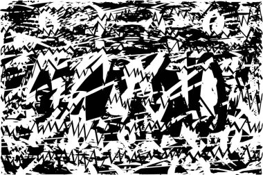 Çizik ve çiziklerle dolu siyah beyaz bir arka plan. Soyut vektör illüstrasyonu.