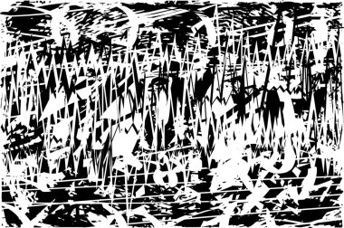 Çizik ve çiziklerle dolu siyah beyaz bir arka plan. Soyut vektör illüstrasyonu.