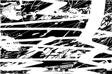 Çizik ve çiziklerle dolu siyah beyaz bir arka plan. Soyut vektör illüstrasyonu.