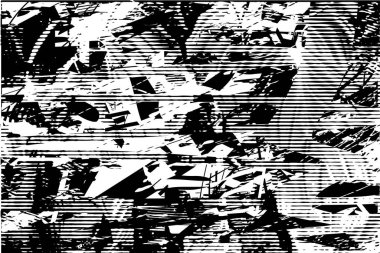 Çizik ve çiziklerle dolu siyah beyaz bir arka plan. Soyut vektör illüstrasyonu.