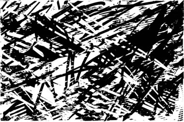 Çizik ve çiziklerle dolu siyah beyaz bir arka plan. Soyut vektör illüstrasyonu.