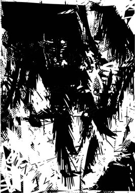 Çizik ve çiziklerle dolu siyah beyaz bir arka plan. Soyut vektör illüstrasyonu.