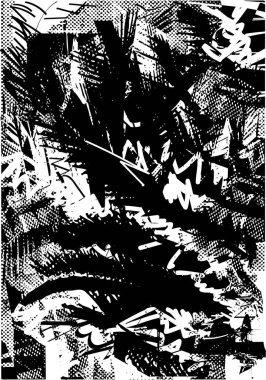 Çizik ve çiziklerle dolu siyah beyaz bir arka plan. Soyut vektör illüstrasyonu.