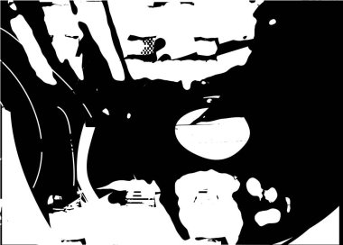 Çizik ve çiziklerle dolu siyah beyaz bir arka plan. Soyut vektör illüstrasyonu.