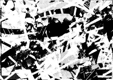 Çizik ve çiziklerle dolu siyah beyaz bir arka plan. Soyut vektör illüstrasyonu.