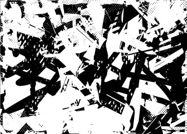 Çizik ve çiziklerle dolu siyah beyaz bir arka plan. Soyut vektör illüstrasyonu.