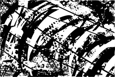 Çizik ve çiziklerle dolu siyah beyaz bir arka plan. Soyut vektör illüstrasyonu.