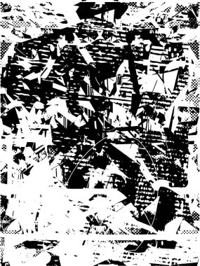 Çizik ve çiziklerle dolu siyah beyaz bir arka plan. Soyut vektör illüstrasyonu.