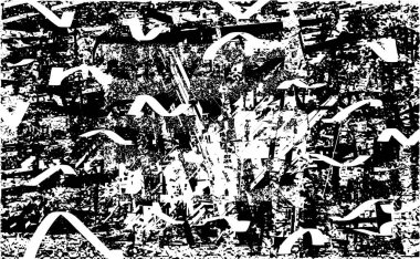 Çizik ve çiziklerle dolu siyah beyaz bir arka plan. Soyut vektör illüstrasyonu.