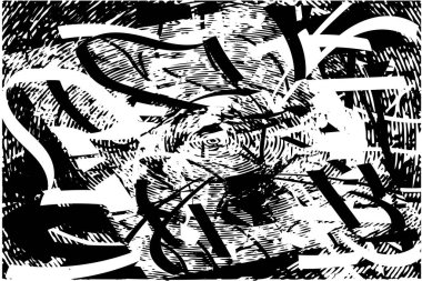 Çizik ve çiziklerle dolu siyah beyaz bir arka plan. Soyut vektör illüstrasyonu.