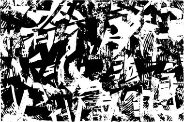 Çizik ve çiziklerle dolu siyah beyaz bir arka plan. Soyut vektör illüstrasyonu.