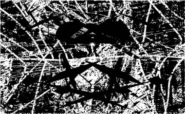 Çizik ve çiziklerle dolu siyah beyaz bir arka plan. Soyut vektör illüstrasyonu.