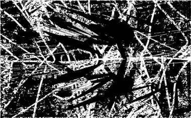 Çizik ve çiziklerle dolu siyah beyaz bir arka plan. Soyut vektör illüstrasyonu.