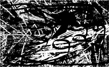 Çizik ve çiziklerle dolu siyah beyaz bir arka plan. Soyut vektör illüstrasyonu.