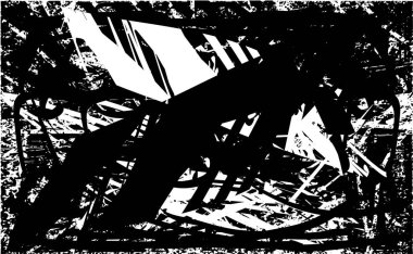 Çizik ve çiziklerle dolu siyah beyaz bir arka plan. Soyut vektör illüstrasyonu.