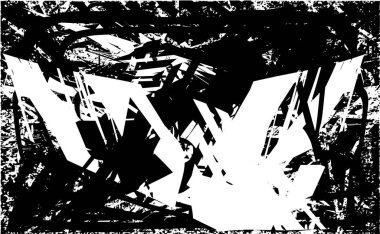 Çizik ve çiziklerle dolu siyah beyaz bir arka plan. Soyut vektör illüstrasyonu.