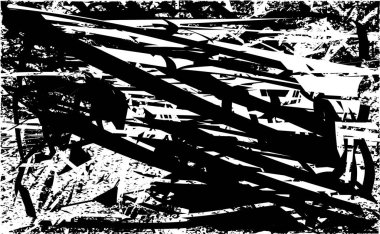 Çizik ve çiziklerle dolu siyah beyaz bir arka plan. Soyut vektör illüstrasyonu.