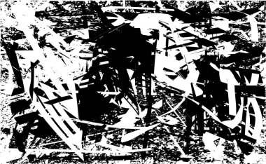 Çizik ve çiziklerle dolu siyah beyaz bir arka plan. Soyut vektör illüstrasyonu.