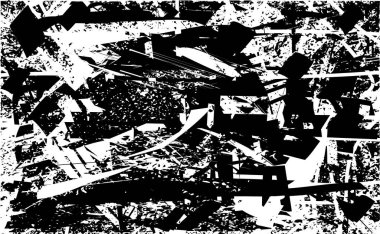 Çizik ve çiziklerle dolu siyah beyaz bir arka plan. Soyut vektör illüstrasyonu.