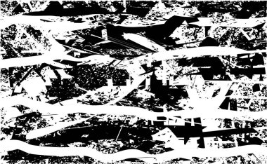 Çizik ve çiziklerle dolu siyah beyaz bir arka plan. Soyut vektör illüstrasyonu.