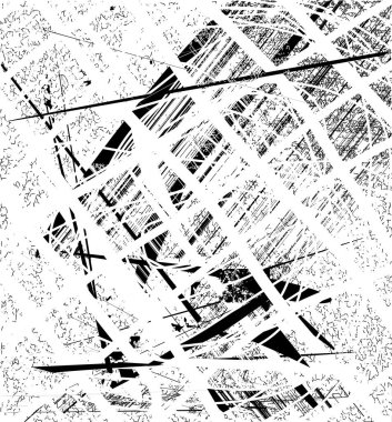 Çizik ve çiziklerle dolu siyah beyaz bir arka plan. Soyut vektör illüstrasyonu.