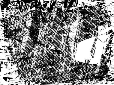 Çizik ve çiziklerle dolu siyah beyaz bir arka plan. Soyut vektör illüstrasyonu.