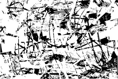 Çizik ve çiziklerle dolu siyah beyaz bir arka plan. Soyut vektör illüstrasyonu.