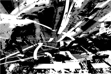 Çizik ve çiziklerle dolu siyah beyaz bir arka plan. Soyut vektör illüstrasyonu.