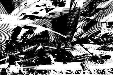 Çizik ve çiziklerle dolu siyah beyaz bir arka plan. Soyut vektör illüstrasyonu.