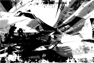 Çizik ve çiziklerle dolu siyah beyaz bir arka plan. Soyut vektör illüstrasyonu.