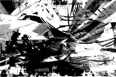 Çizik ve çiziklerle dolu siyah beyaz bir arka plan. Soyut vektör illüstrasyonu.