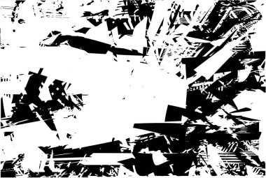 Çizik ve çiziklerle dolu siyah beyaz bir arka plan. Soyut vektör illüstrasyonu.