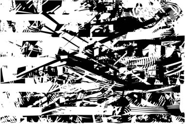 Çizik ve çiziklerle dolu siyah beyaz bir arka plan. Soyut vektör illüstrasyonu.