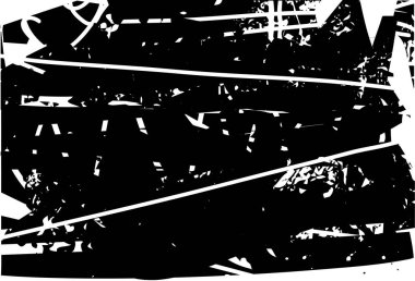 Çizik ve çiziklerle dolu siyah beyaz bir arka plan. Soyut vektör illüstrasyonu.