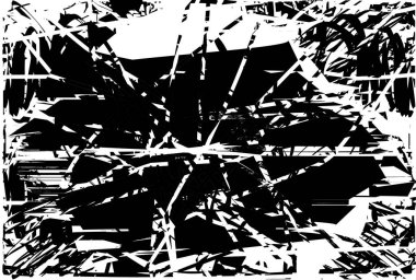 Çizik ve çiziklerle dolu siyah beyaz bir arka plan. Soyut vektör illüstrasyonu.