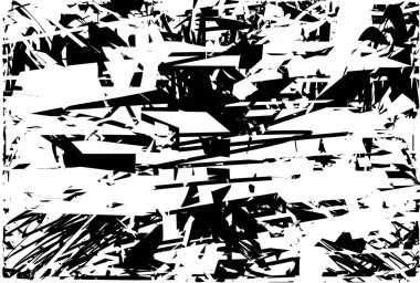 Çizik ve çiziklerle dolu siyah beyaz bir arka plan. Soyut vektör illüstrasyonu.