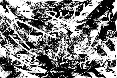 Çizik ve çiziklerle dolu siyah beyaz bir arka plan. Soyut vektör illüstrasyonu.