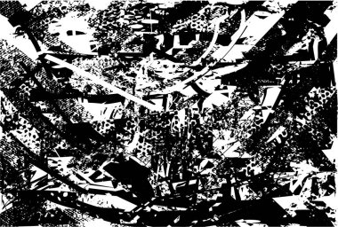 Çizik ve çiziklerle dolu siyah beyaz bir arka plan. Soyut vektör illüstrasyonu.