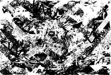 Çizik ve çiziklerle dolu siyah beyaz bir arka plan. Soyut vektör illüstrasyonu.