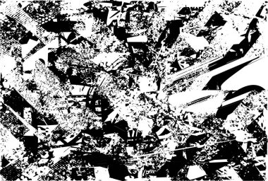 Çizik ve çiziklerle dolu siyah beyaz bir arka plan. Soyut vektör illüstrasyonu.