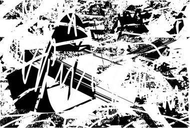 Çizik ve çiziklerle dolu siyah beyaz bir arka plan. Soyut vektör illüstrasyonu.