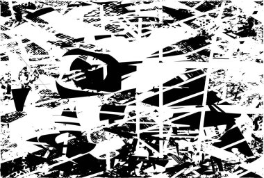 Çizik ve çiziklerle dolu siyah beyaz bir arka plan. Soyut vektör illüstrasyonu.