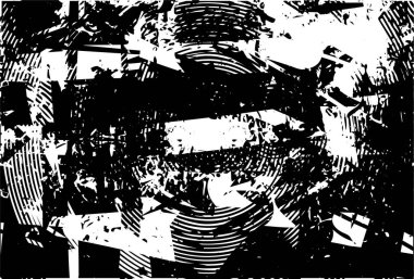 Çizik ve çiziklerle dolu siyah beyaz bir arka plan. Soyut vektör illüstrasyonu.