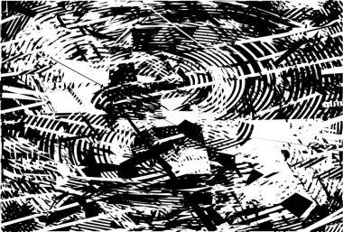 Çizik ve çiziklerle dolu siyah beyaz bir arka plan. Soyut vektör illüstrasyonu.