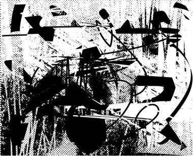 Çizik ve çiziklerle dolu siyah beyaz bir arka plan. Soyut vektör illüstrasyonu.