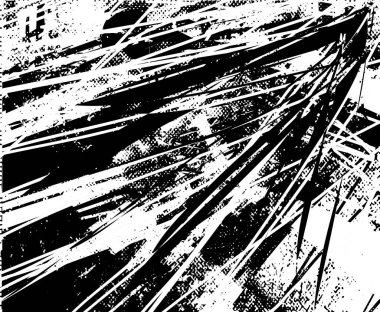 Çizik ve çiziklerle dolu siyah beyaz bir arka plan. Soyut vektör illüstrasyonu.