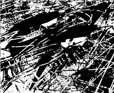 Çizik ve çiziklerle dolu siyah beyaz bir arka plan. Soyut vektör illüstrasyonu.