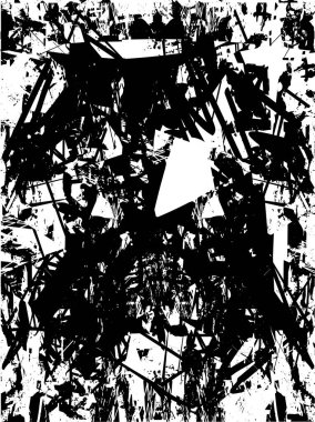 Çizik ve çiziklerle dolu siyah beyaz bir arka plan. Soyut vektör illüstrasyonu.