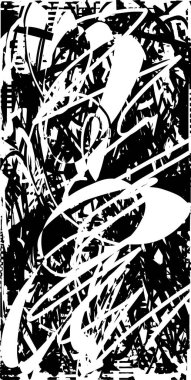 Çizik ve çiziklerle dolu siyah beyaz bir arka plan. Soyut vektör illüstrasyonu.